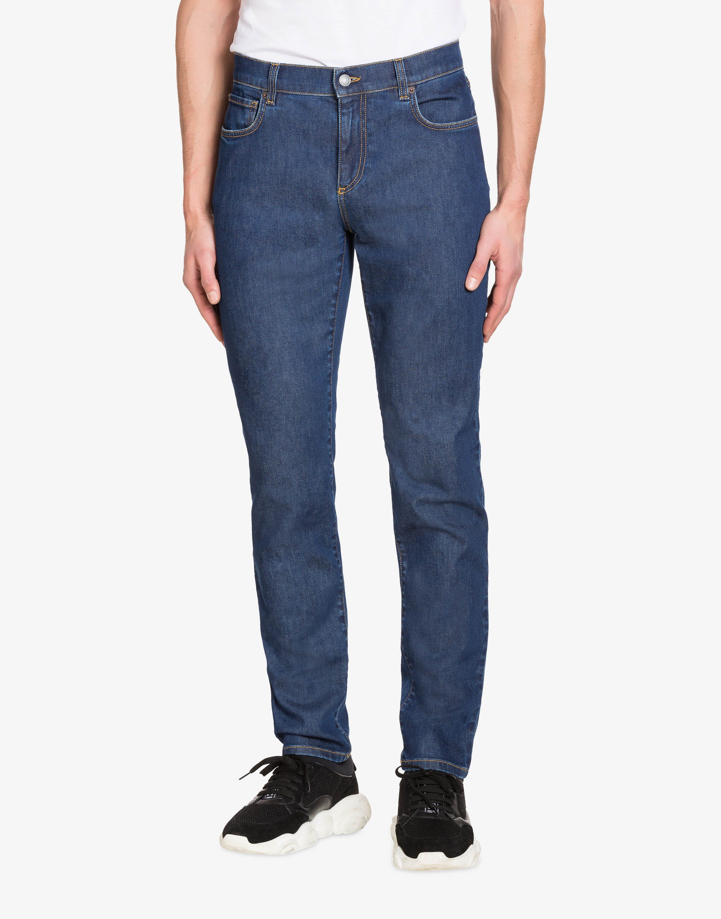 DENIM TROUSERS WITH DOUBLE QUESTION MARK - 2