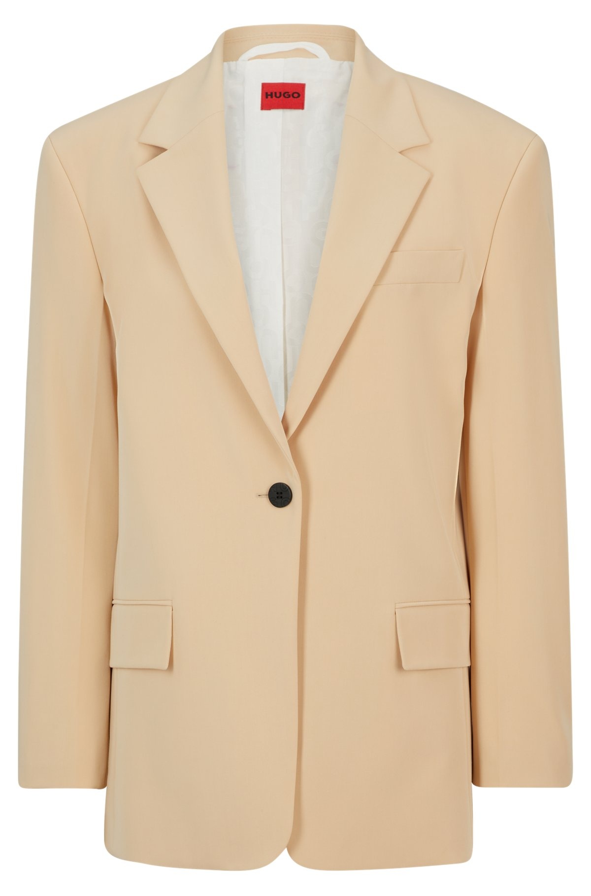OVERSIZE-FIT JACKET IN STRETCH FABRIC WITH SINGLE BUTTON - 1