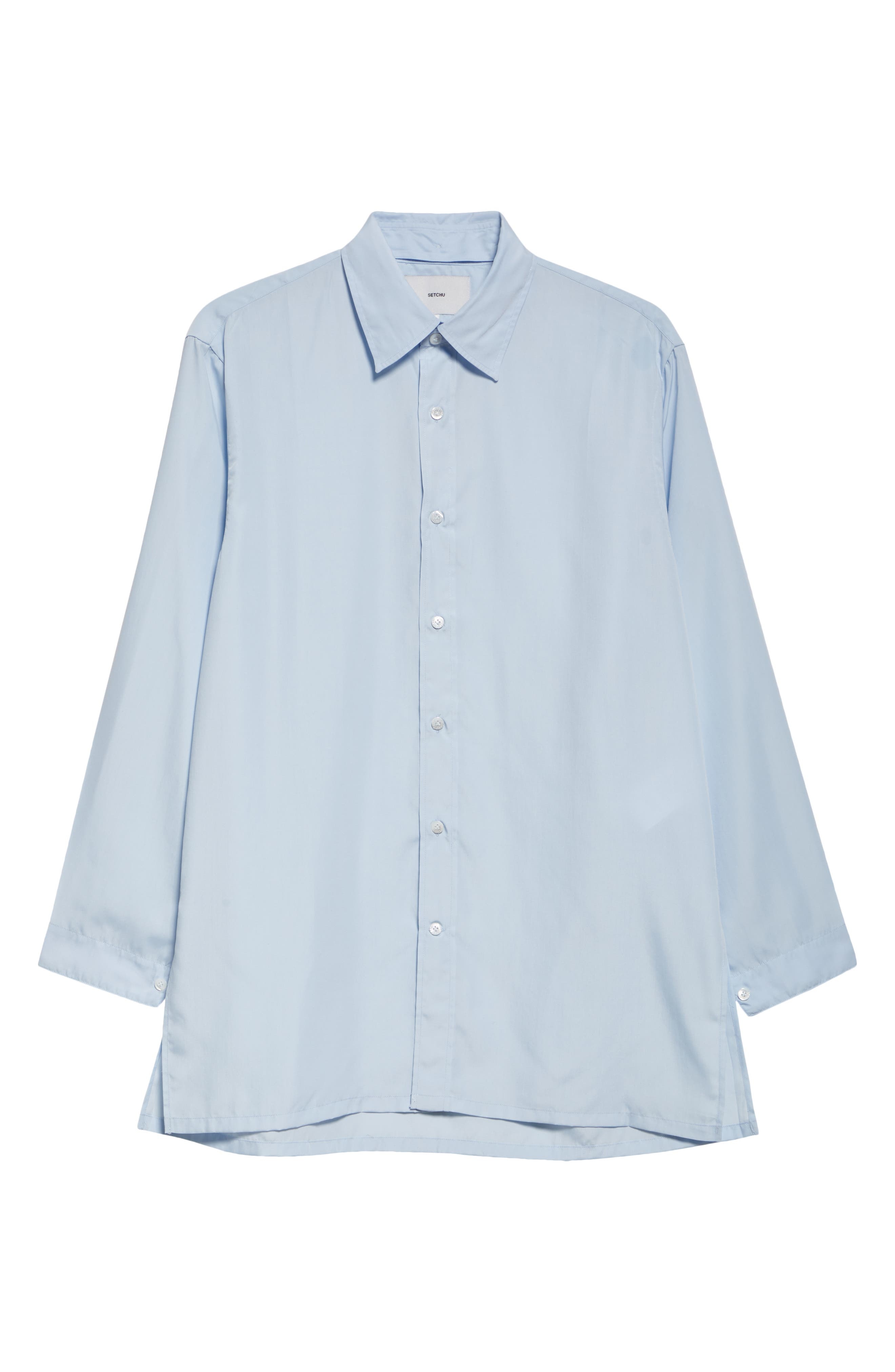 SETCHU Origami Side Slit Button-Up Shirt in Light Blue at Nordstrom - 7