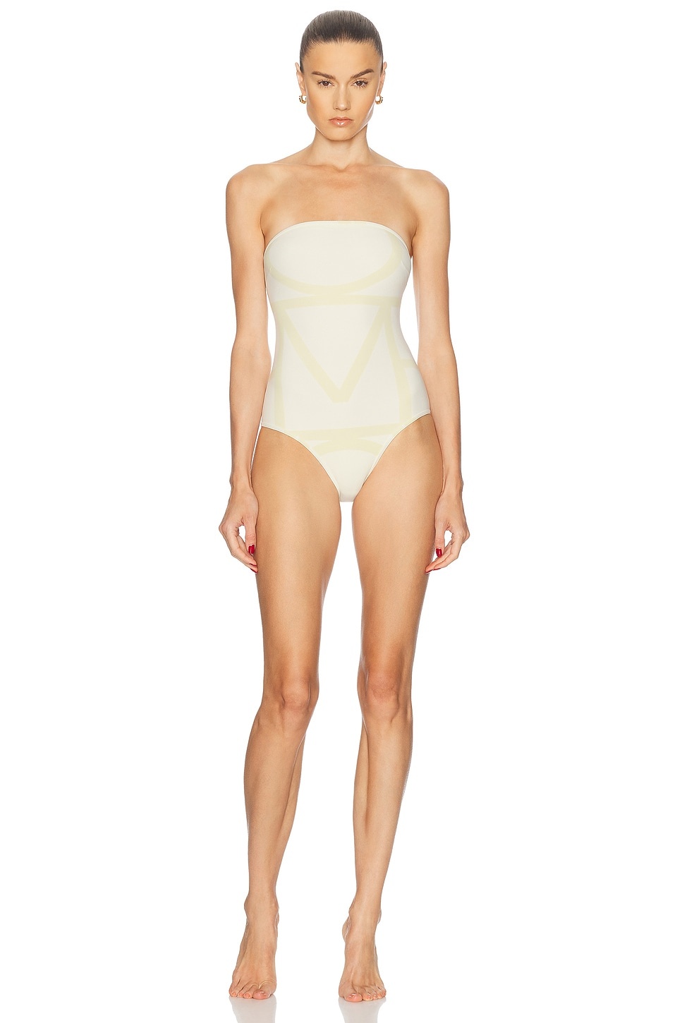 Monogram Strapless One Piece Swimsuit - 1