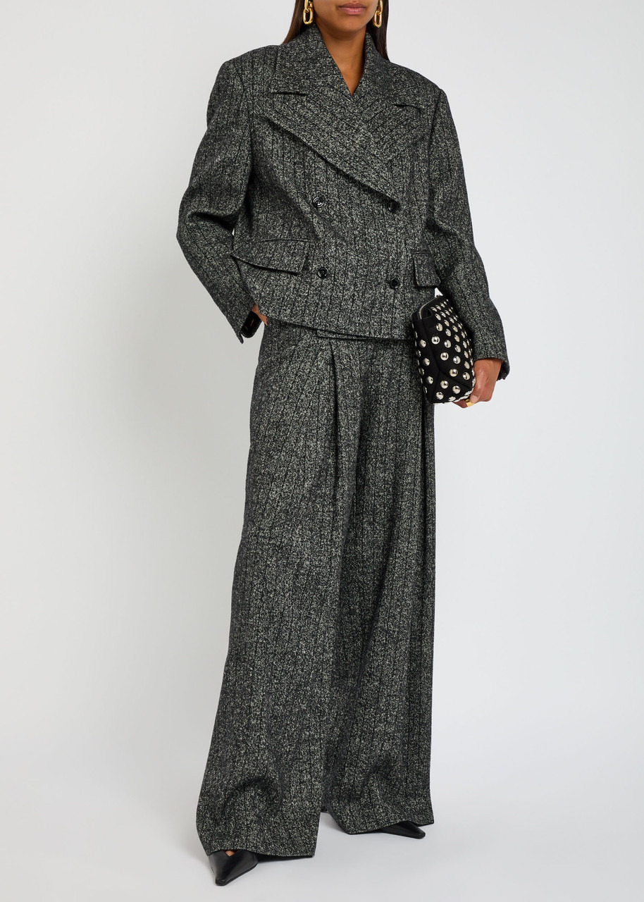 Dolce & Gabbana Striped Wide-leg Wool-blend Trousers - 3