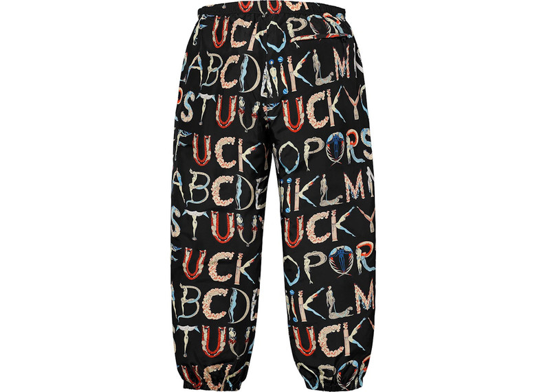 Supreme Supreme Alphabet Silk Pant Black outlook