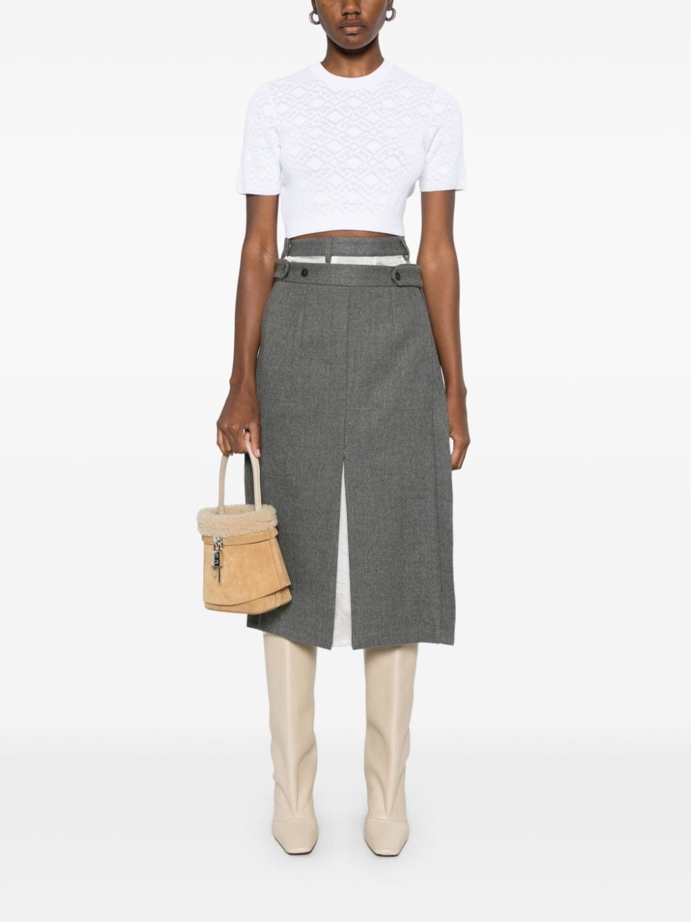 monogram 72-jacquard cropped T-shirt - 2