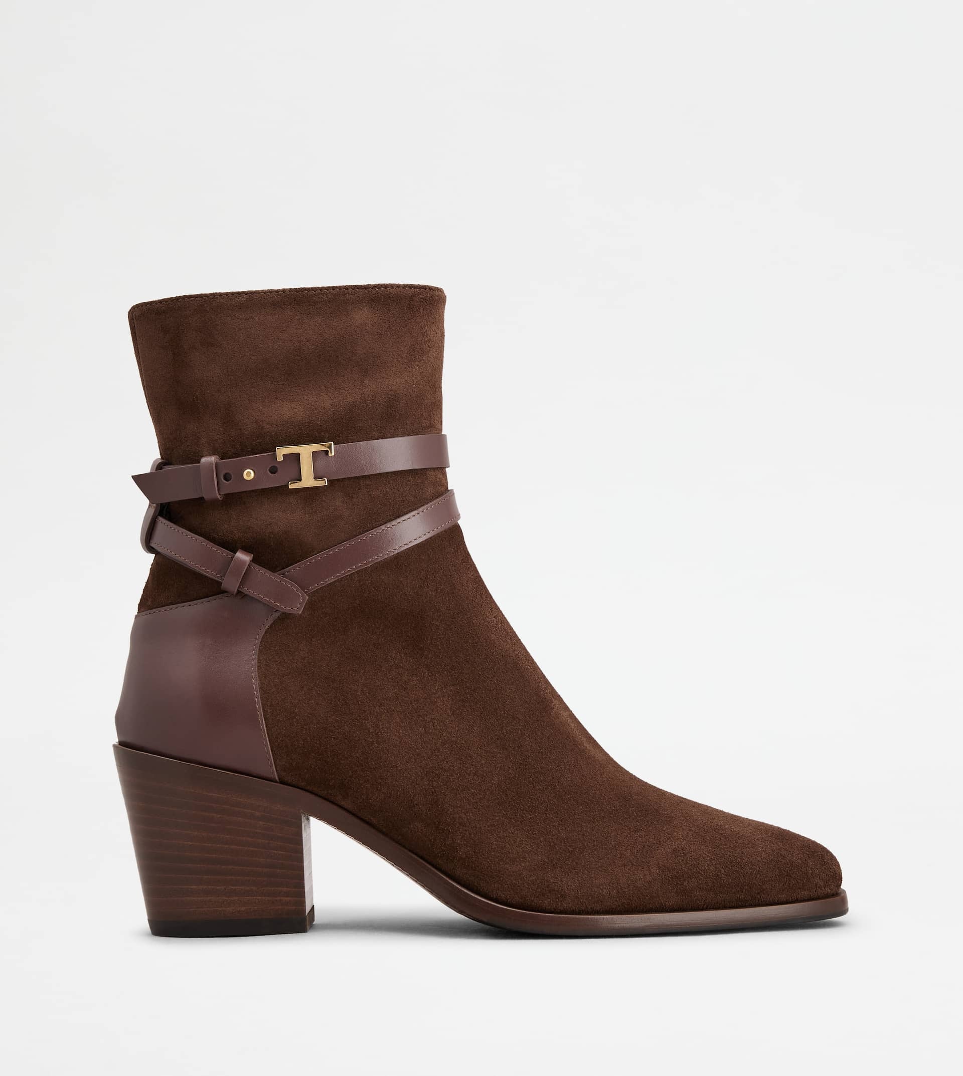 ANKLE BOOTS IN SUEDE - BROWN - 1