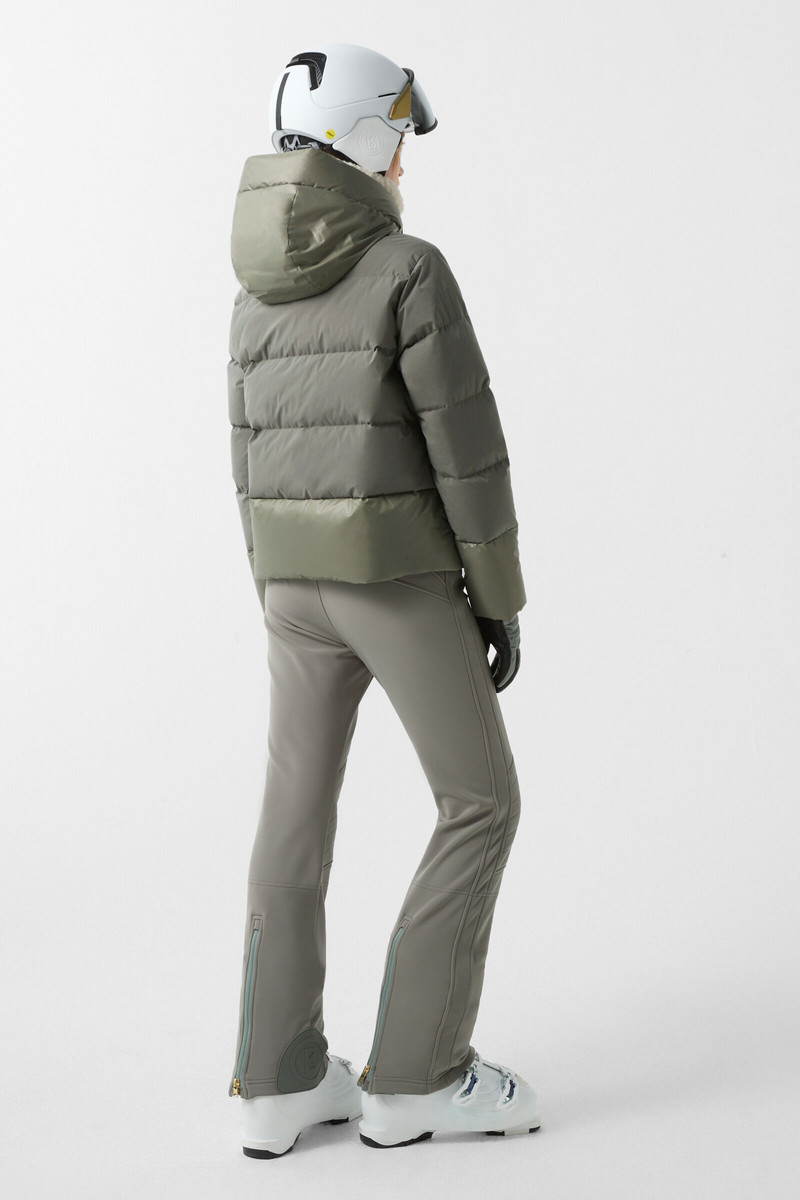 Maja down ski jacket in Khaki 3