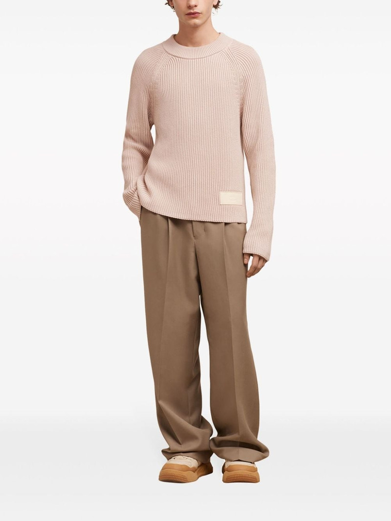 AMI Paris logo-patch knitted jumper outlook