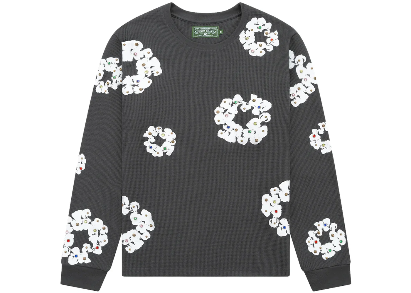 Denim Tears Rhinestone Cotton Wreath Thermal Vintage Black - 1