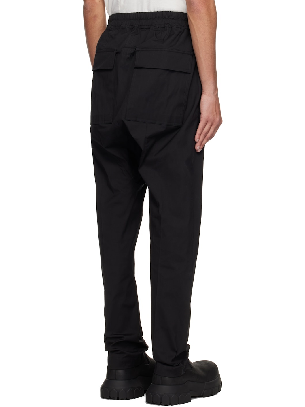 Black Hollywood Drawstring Long Trousers - 3