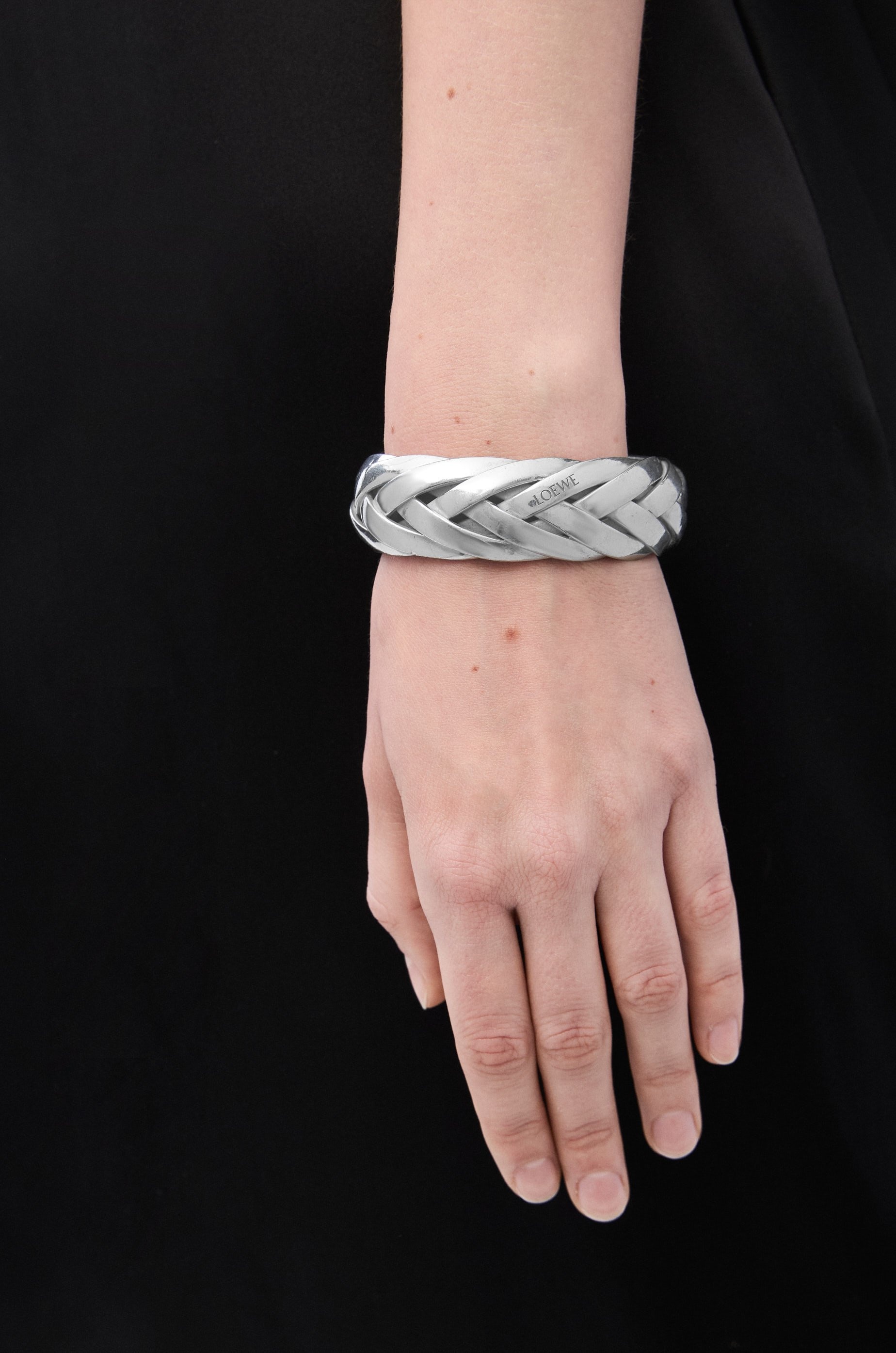 Large braided cuff in sterling silver - 2