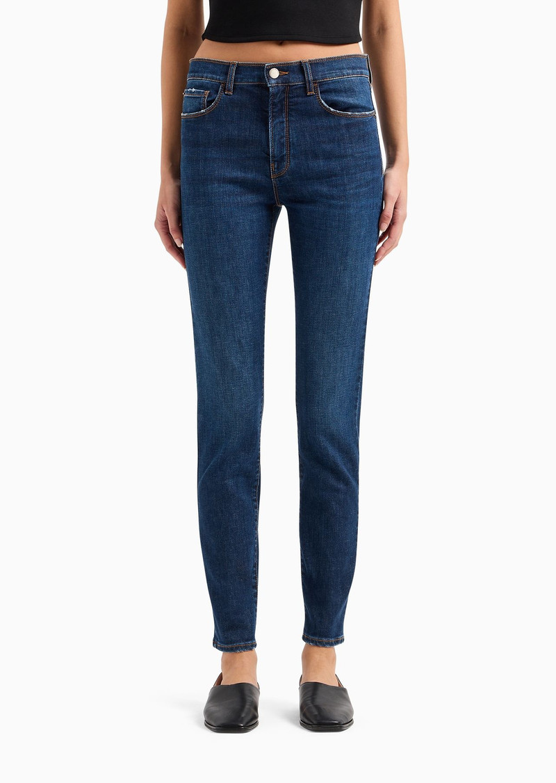 J20 High-waisted super-skinny leg jeans in a worn-look stretch denim 2