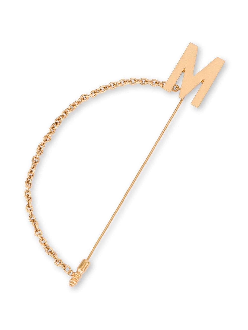 logo-lettering chain-detail brooch - 3