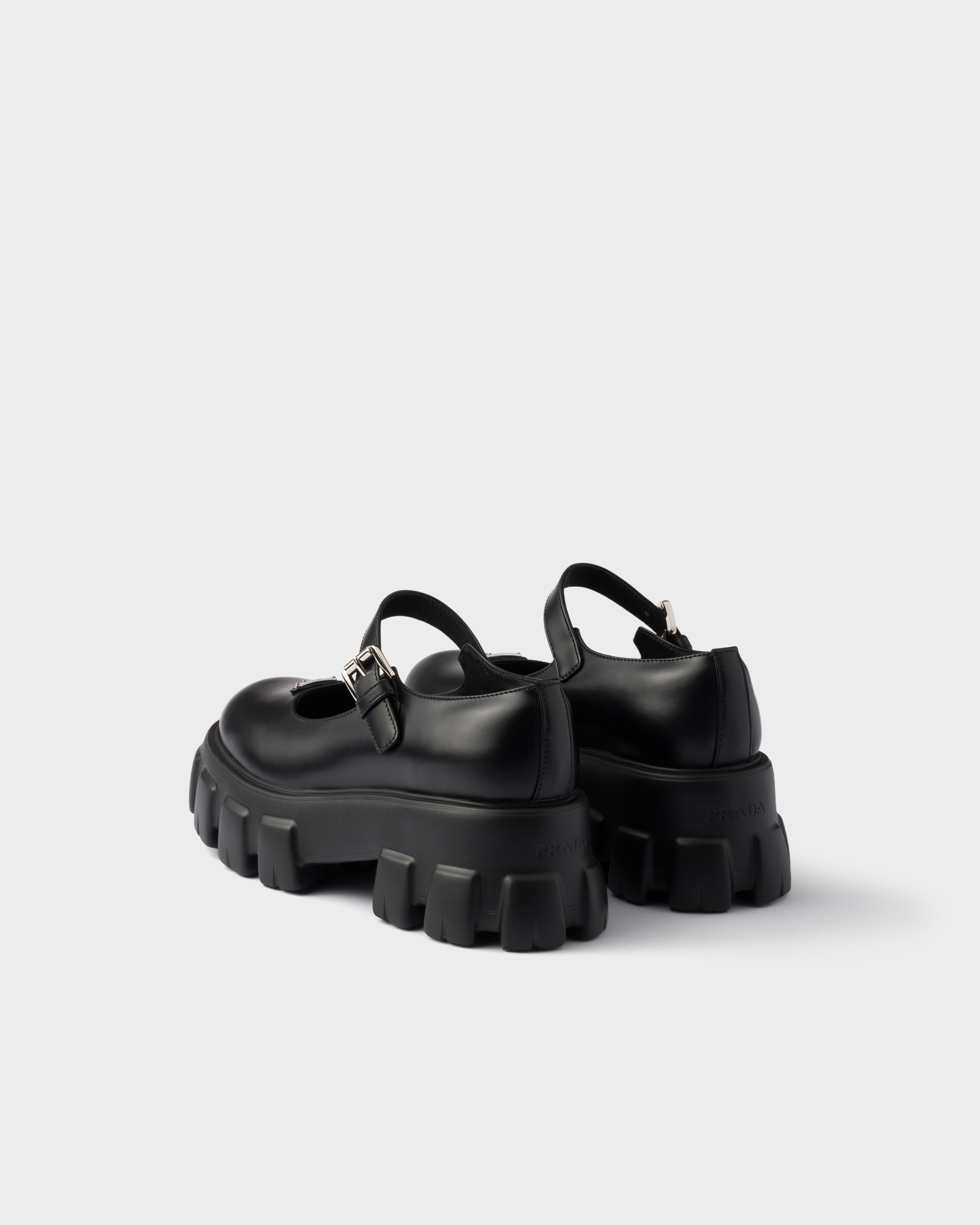 Brushed leather Monolith Mary Janes - 4