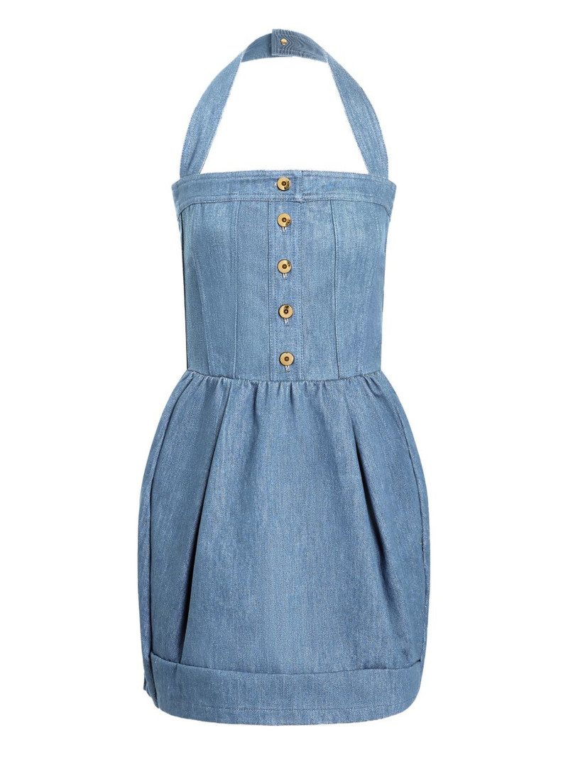 corset denim mini dress 1