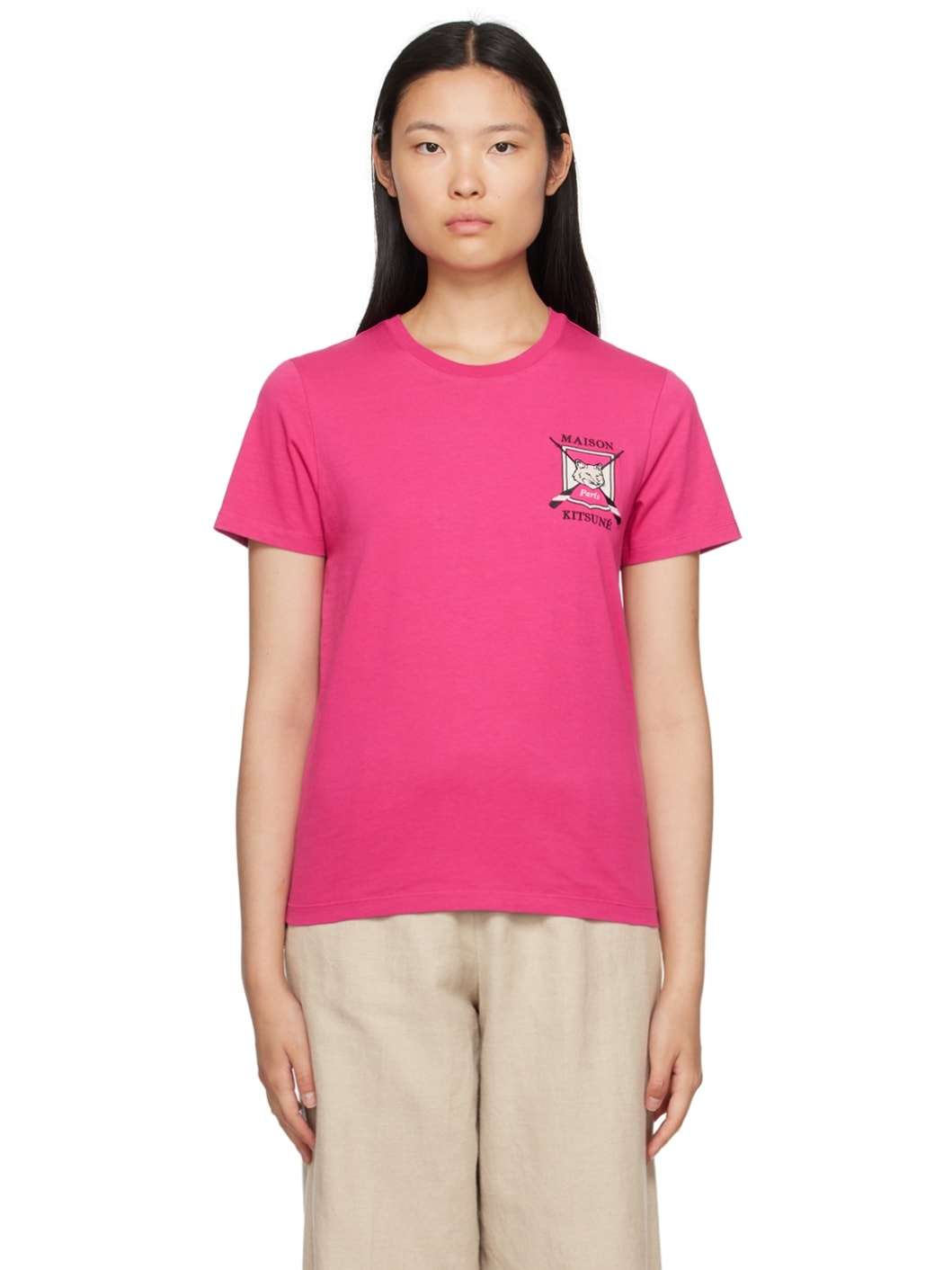 Pink College Fox T-Shirt - 1