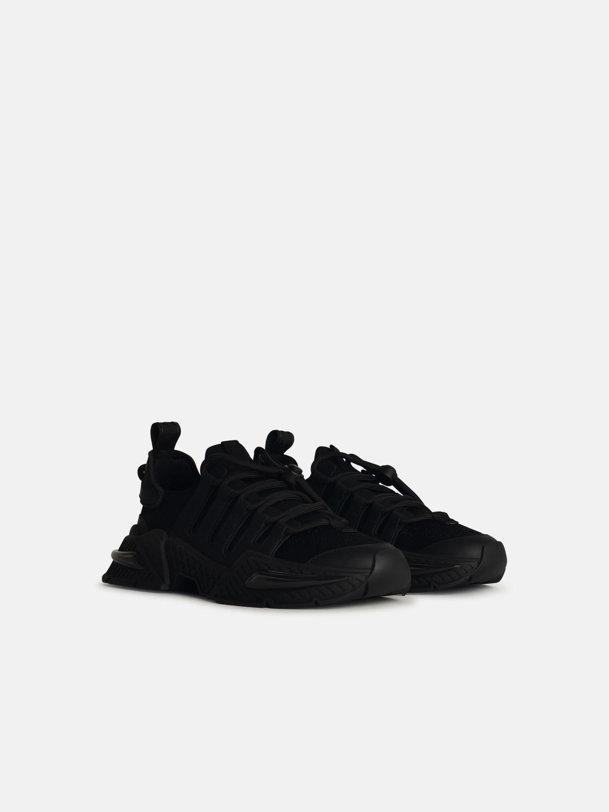 BLACK NYLON BLEND SNEAKERS - 2
