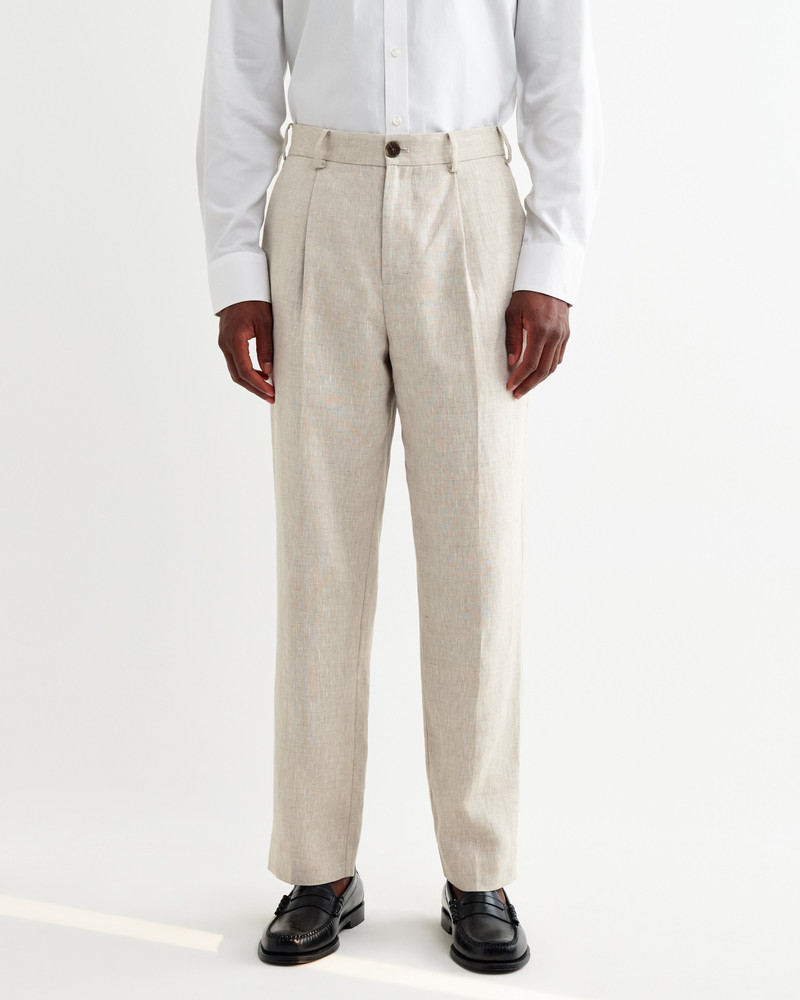 Wax London Aubyn - Natural Linen Relaxed Fit Trousers outlook