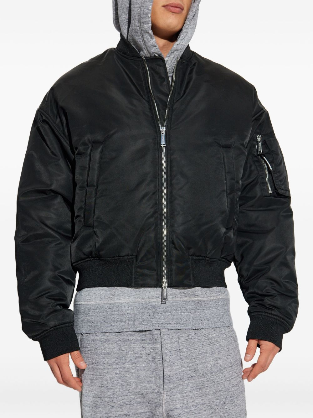 zip-fastening bomber jacket - 3