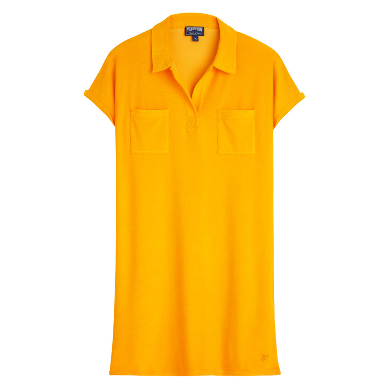 Women Terry Polo Dress Solid 1