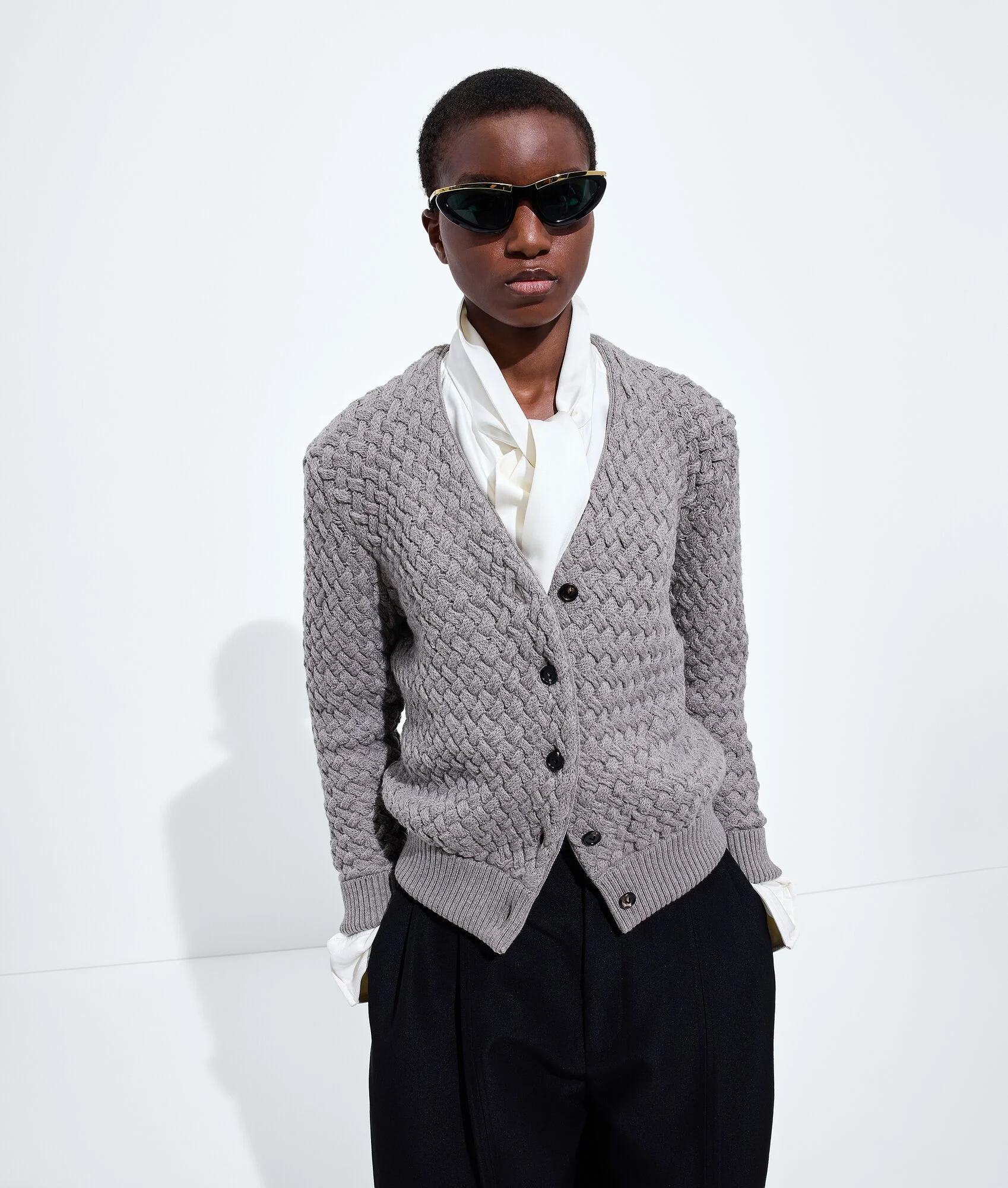 Intrecciato Wool Cardigan - 1