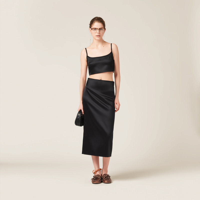 Miu Miu Stretch satin skirt outlook