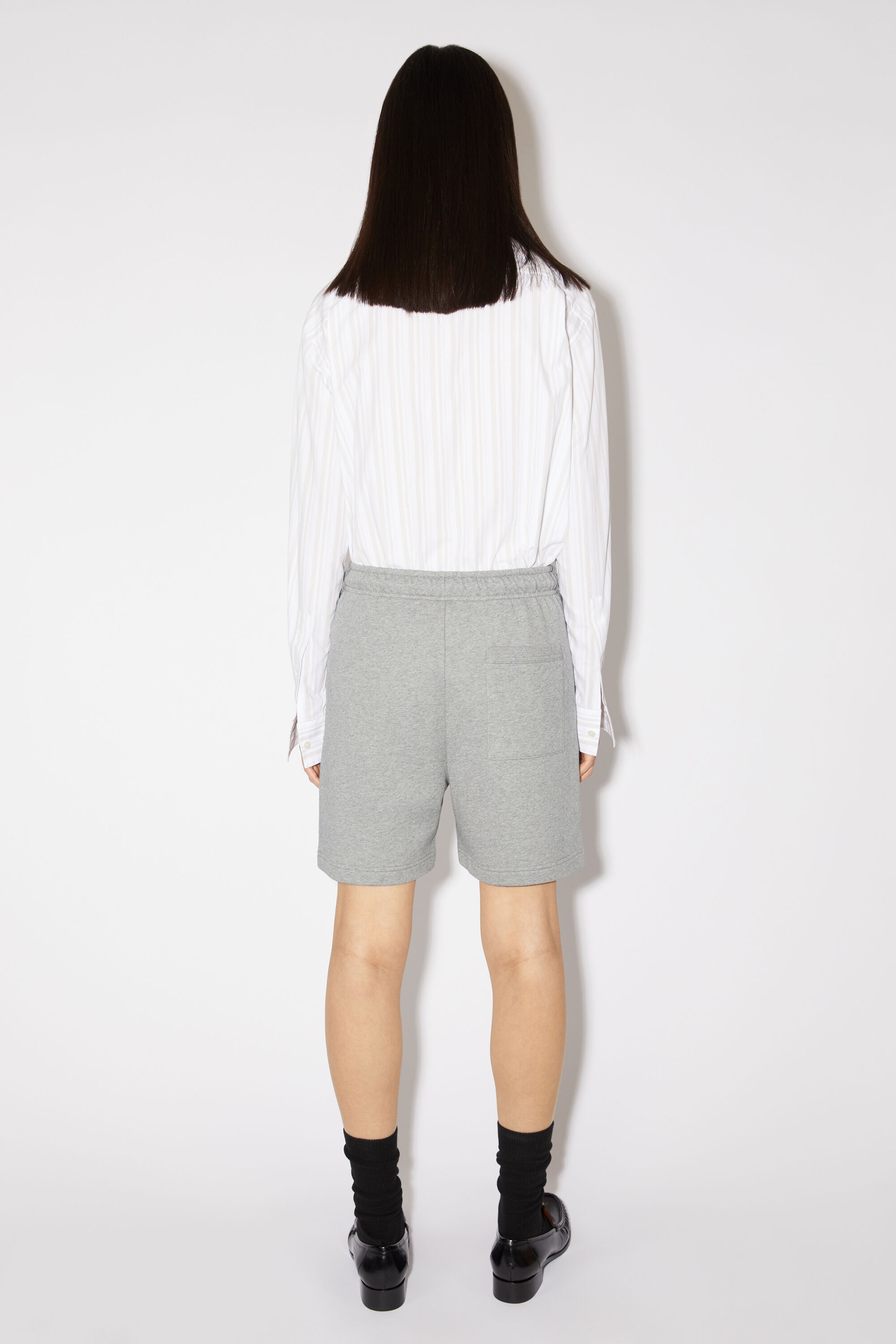 Cotton sweat shorts - Light Grey Melange - 3