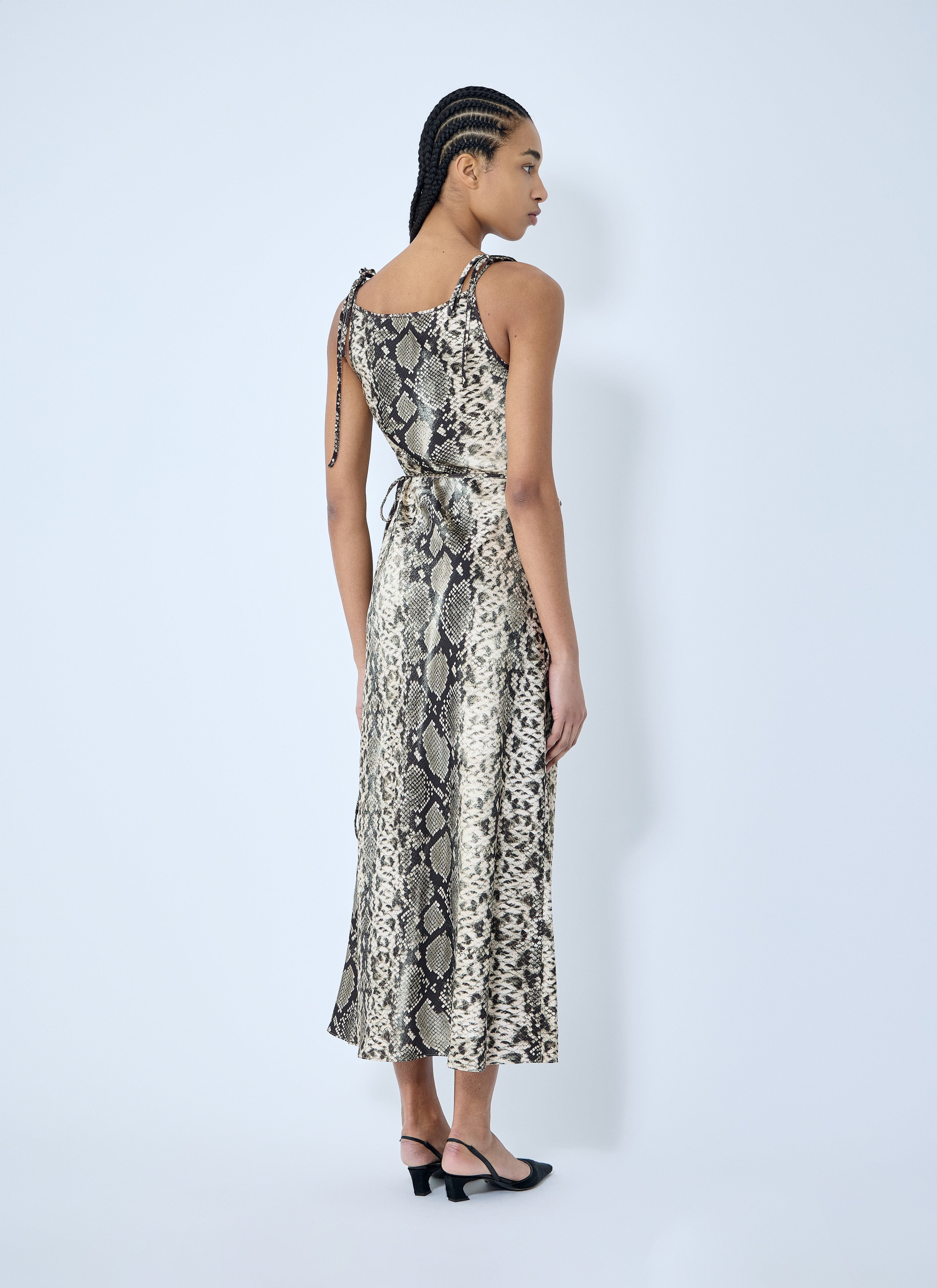 Acne Studios Women Satin Python Print Midi Dress - 4
