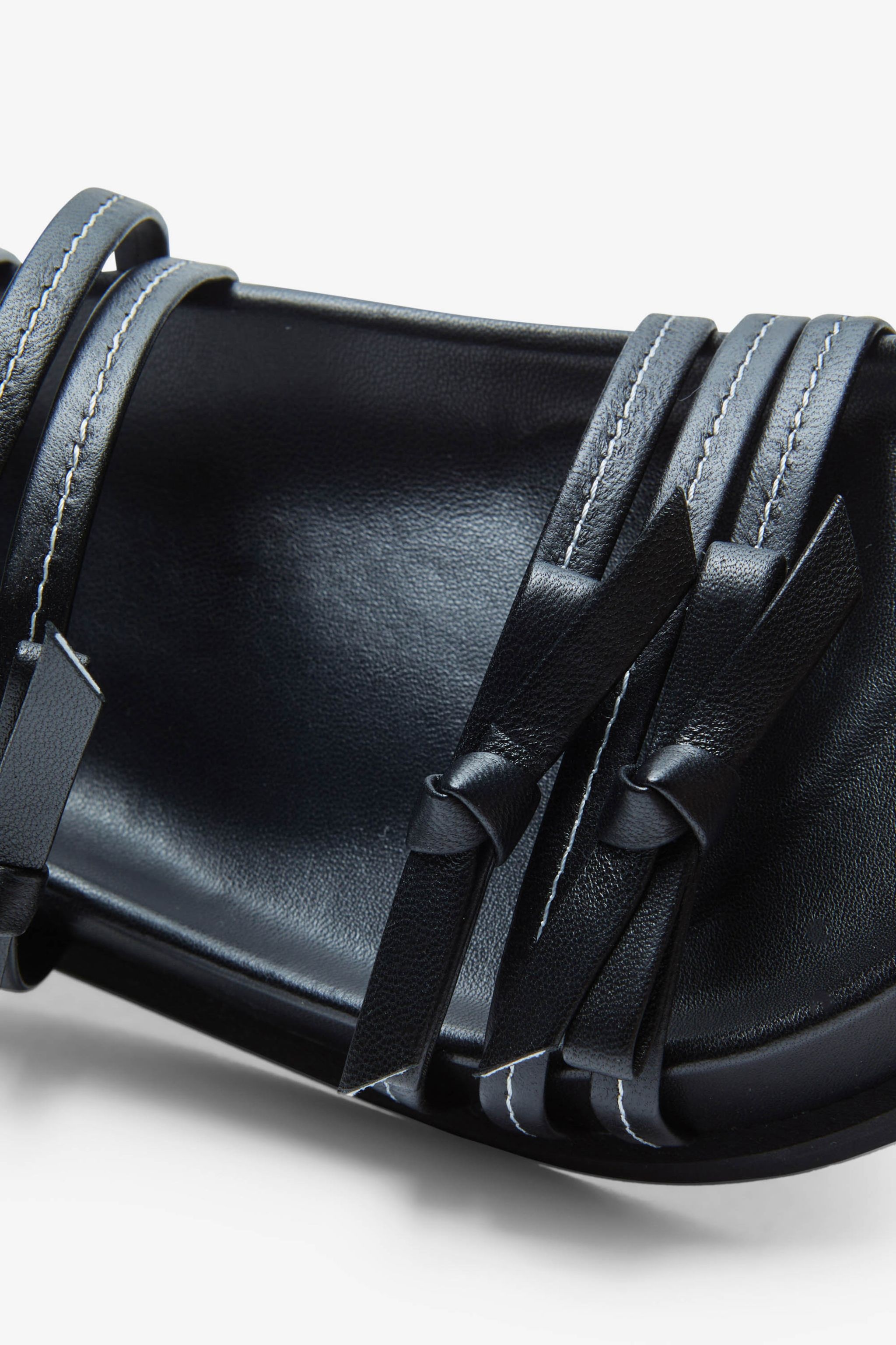 BOW LEATHER SANDALS - 4