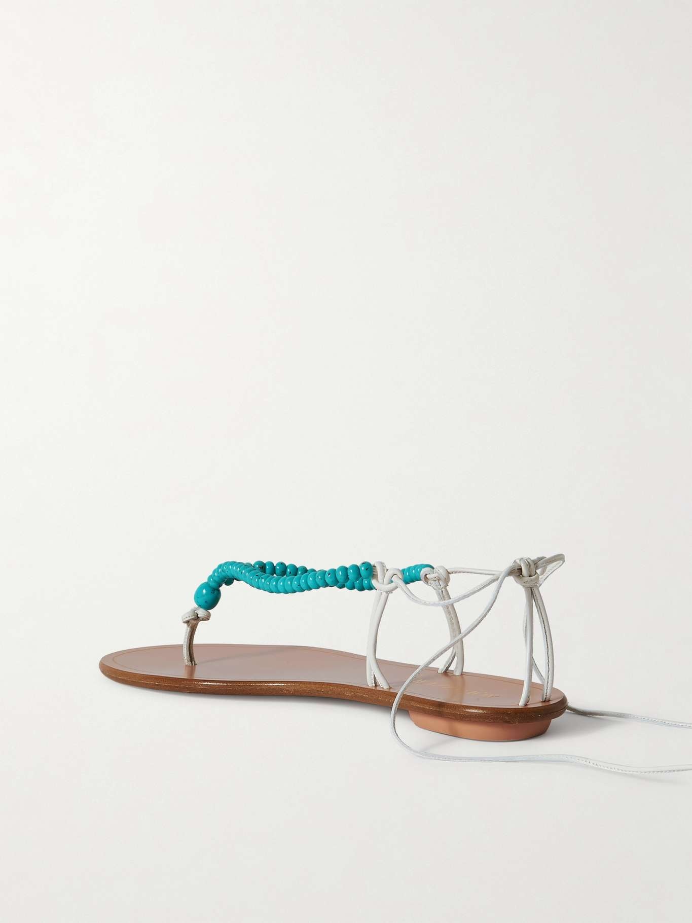 Amalfi beaded leather sandals - 3