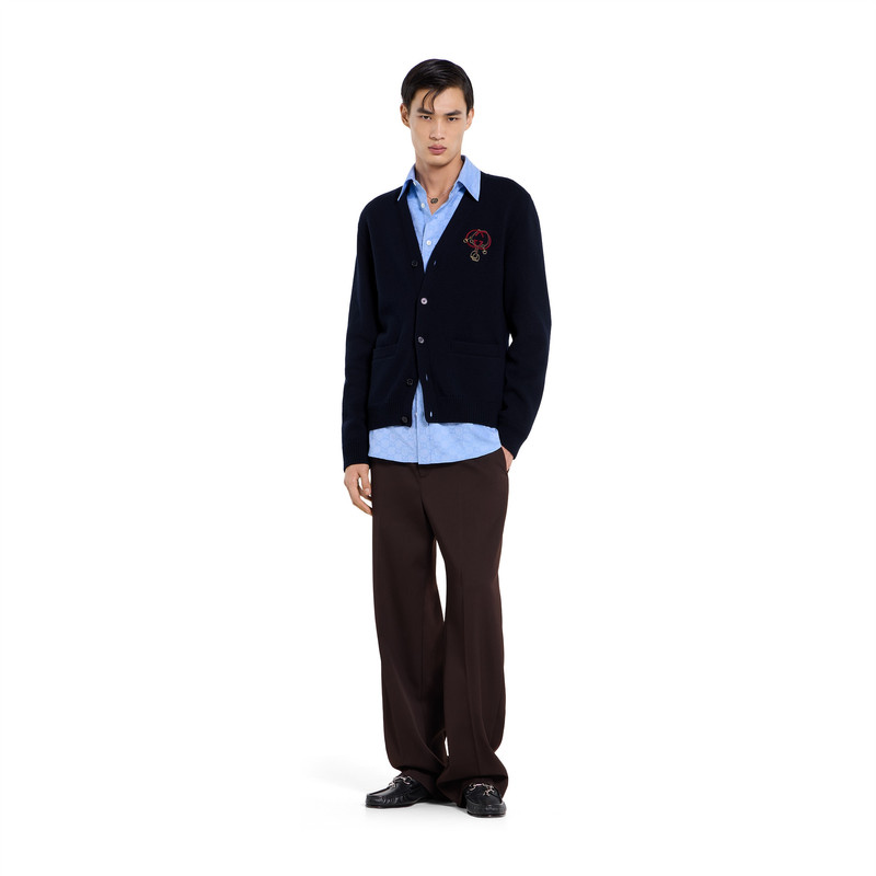 Knit wool cardigan with embroidery 3