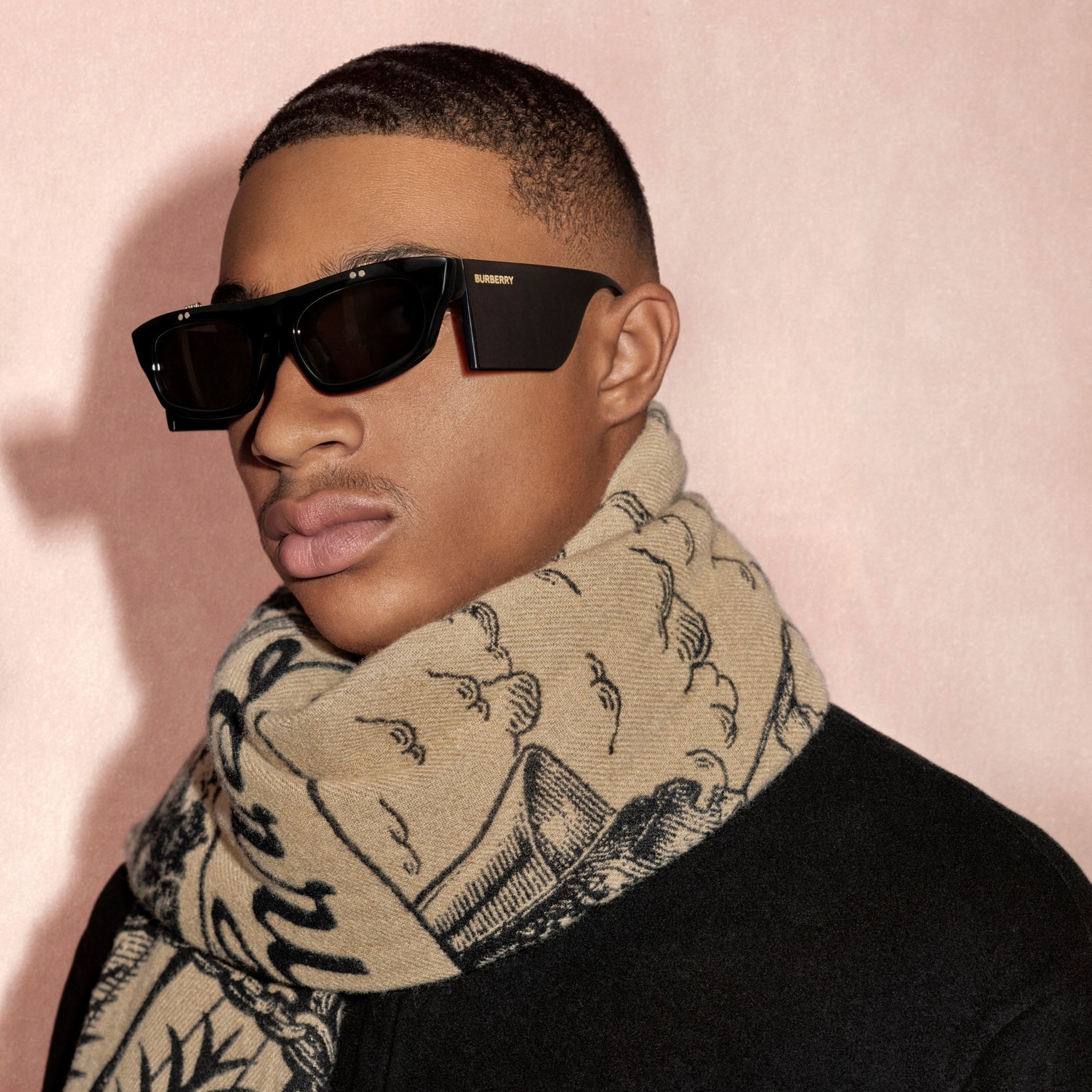 Reversible Check and EKD Cashmere Jacquard Scarf - 11