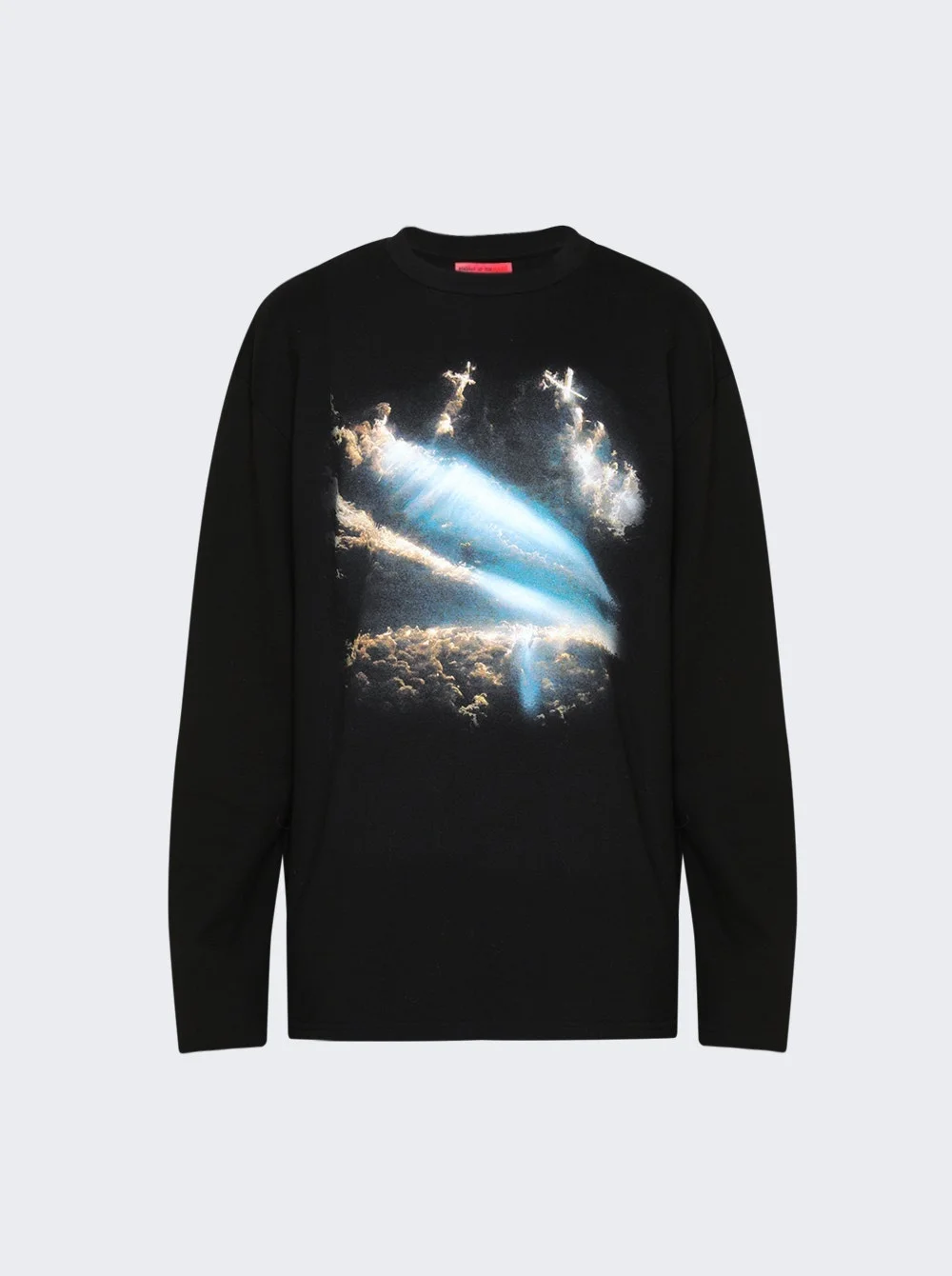 Oversized Space Graphic Long Sleeve Shirt Glassface Print - 1