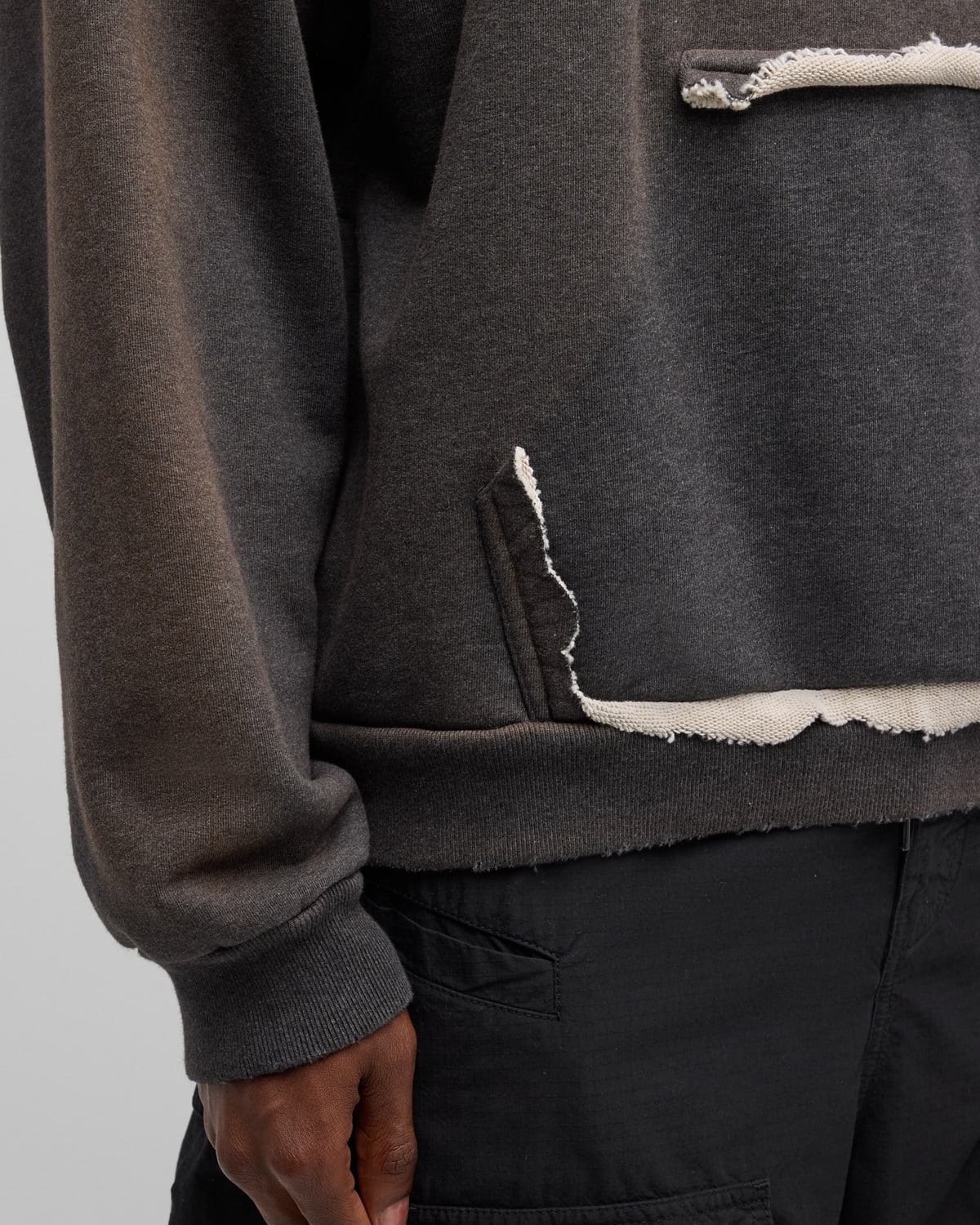 Men's Ripped Pocket Hoodie - 8