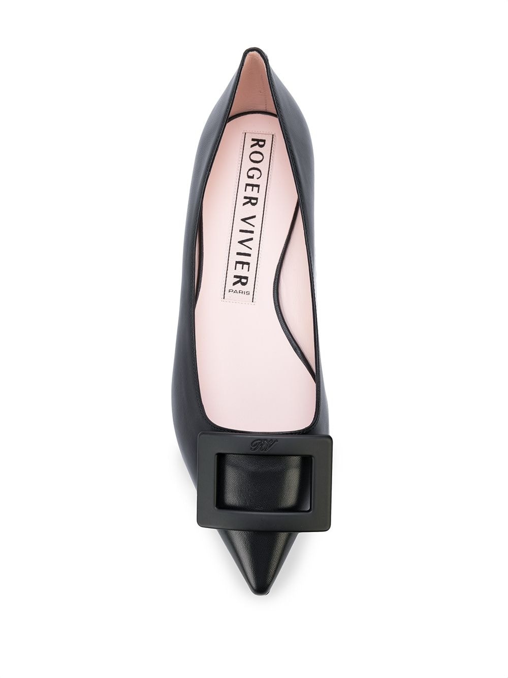 buckle-plaque flat pumps - 4