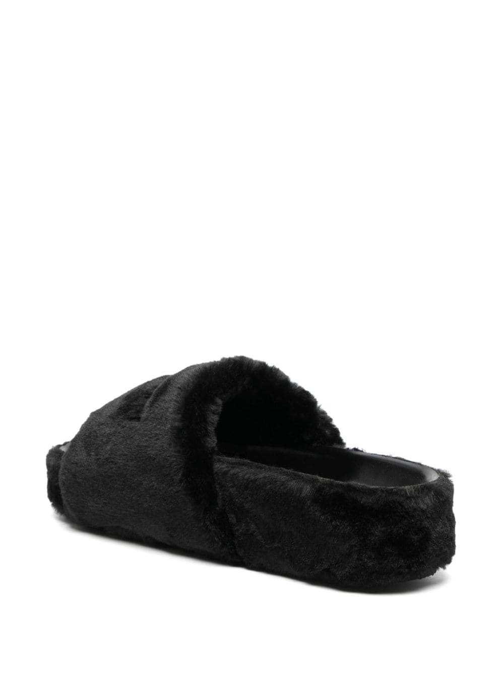 faux-fur moulded-footbed slippers - 3