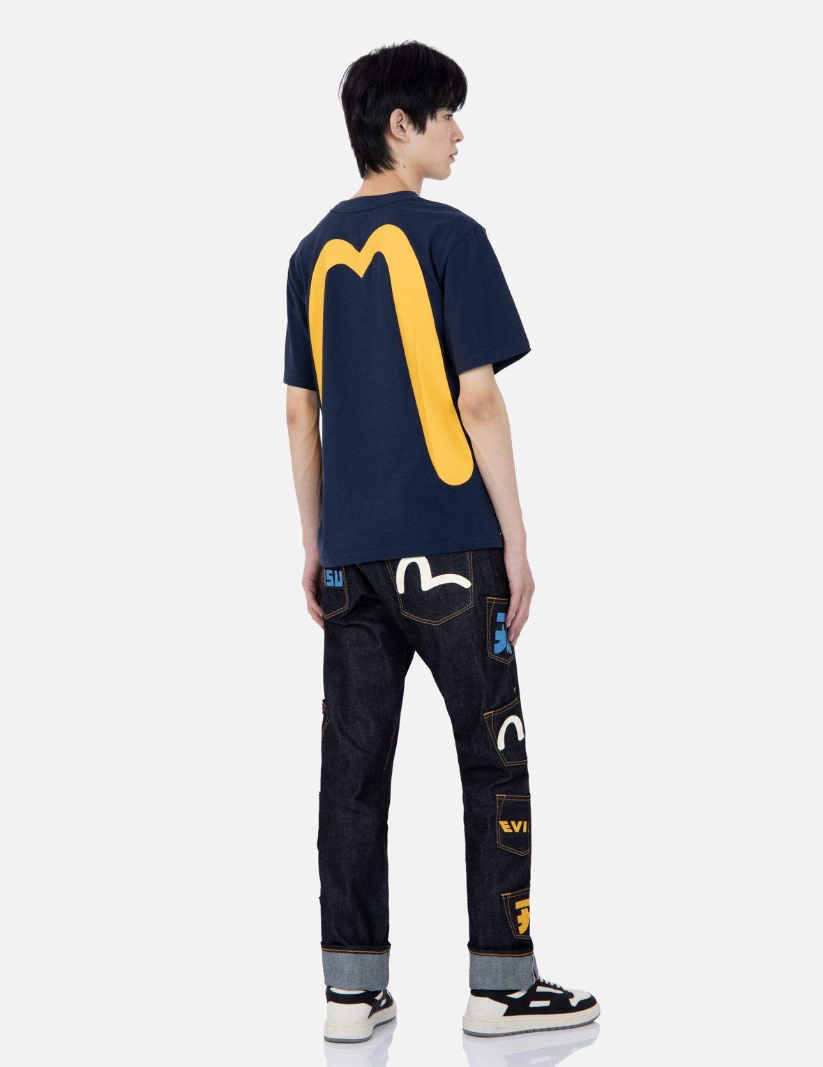 LOGO-PRINT MULTI-POCKETS REGULAR-FIT DENIM JEANS #2010 - 3