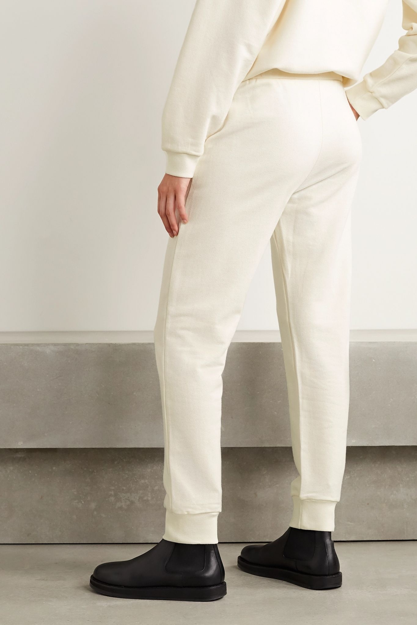 Azila cotton and cashmere-blend track pants - 4