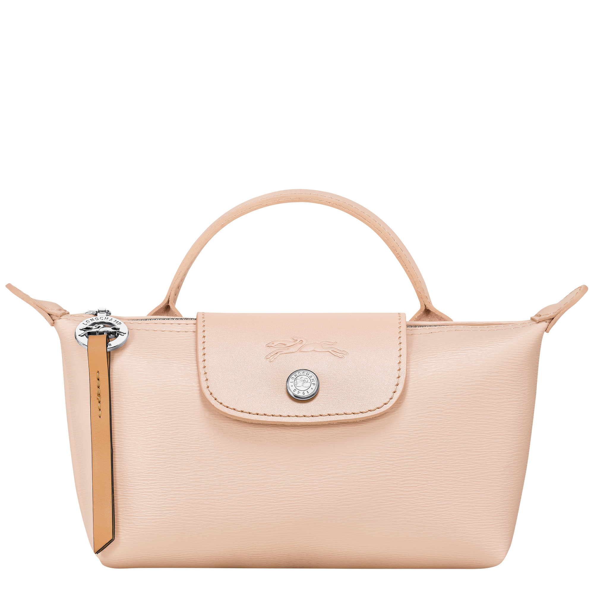 Longchamp Le Pliage City Pouch with handle Nude - Canvas | REVERSIBLE