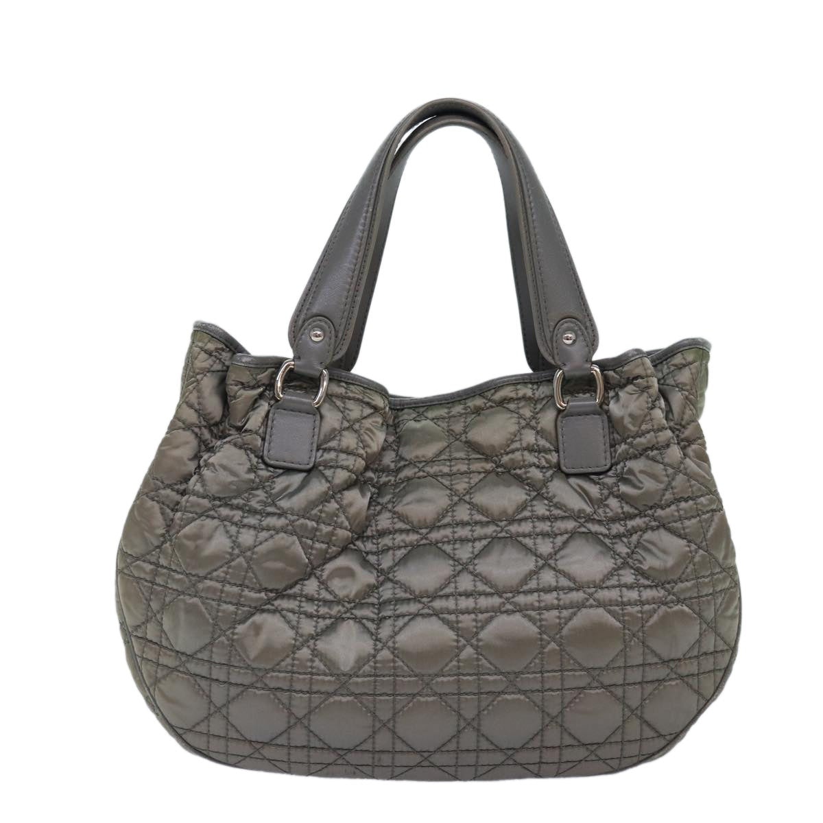 DIOR Canage Hand Bag Nylon Gray Silver - 2
