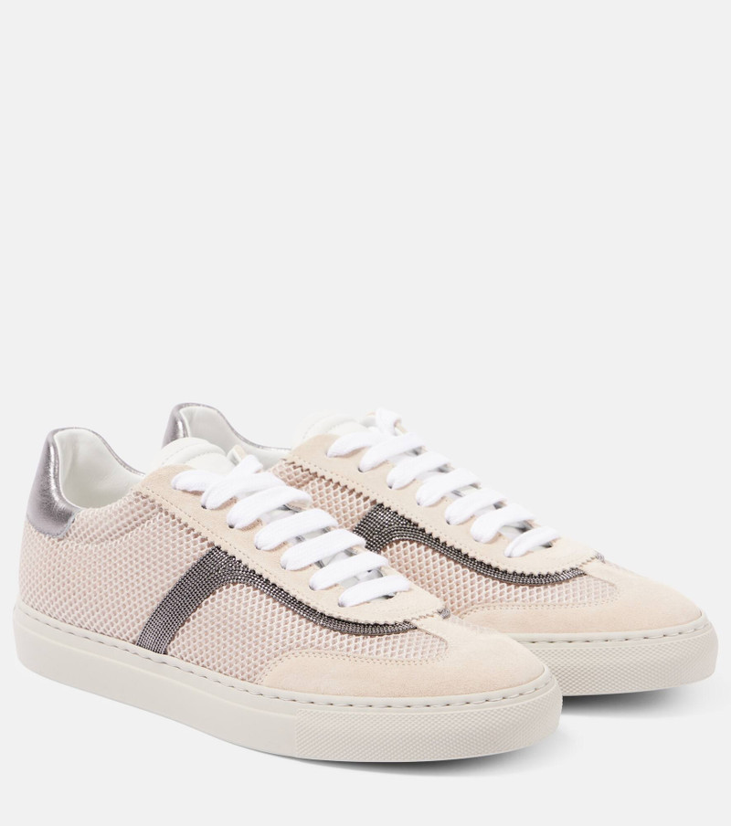Monili chain-detail leather sneakers - 1