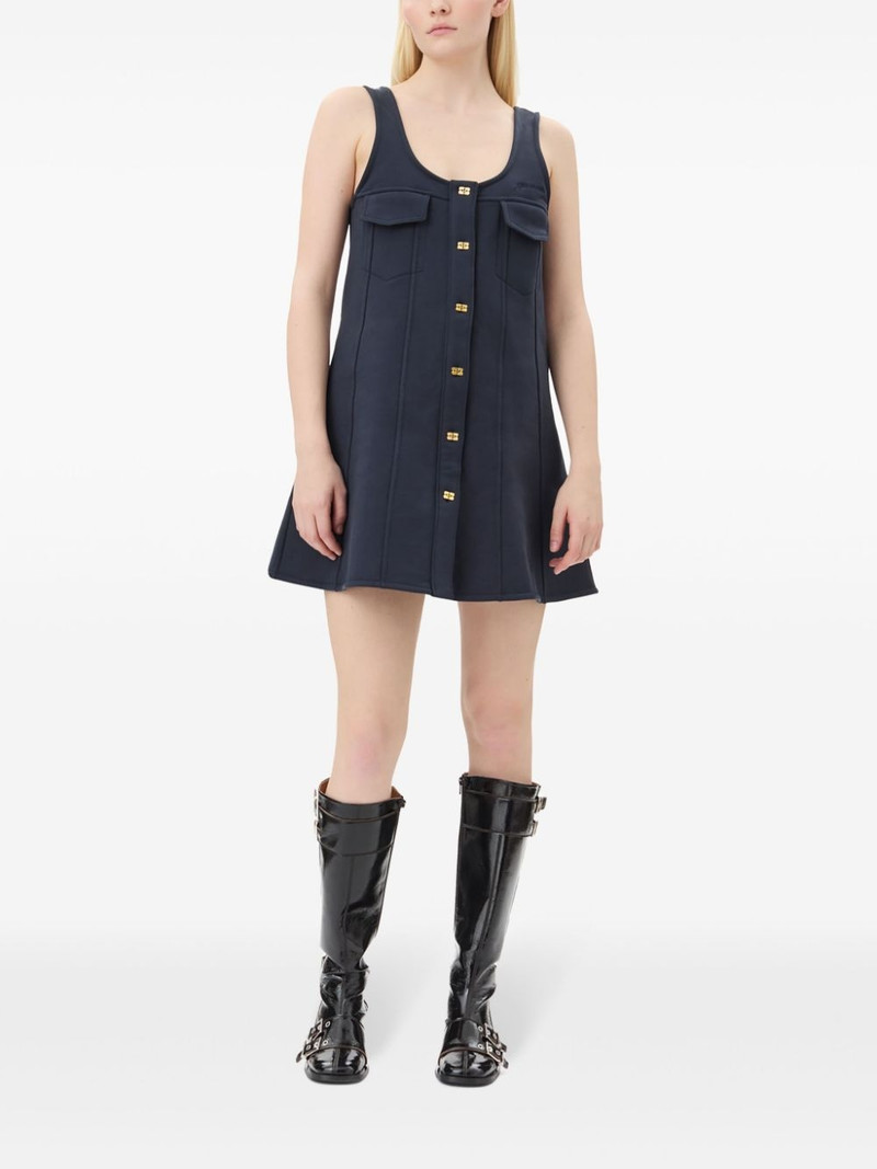 GANNI button-fastening mini dress outlook