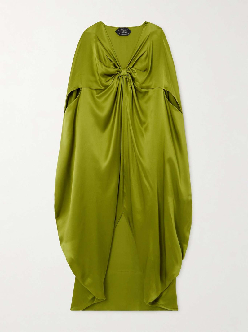 Azores twist-front silk-satin kaftan 1