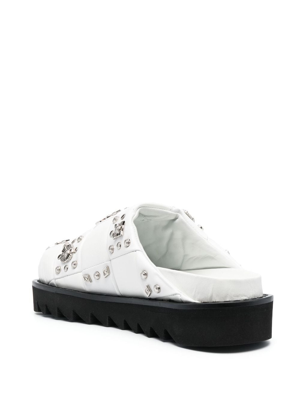 stud-embellished leather slippers - 3