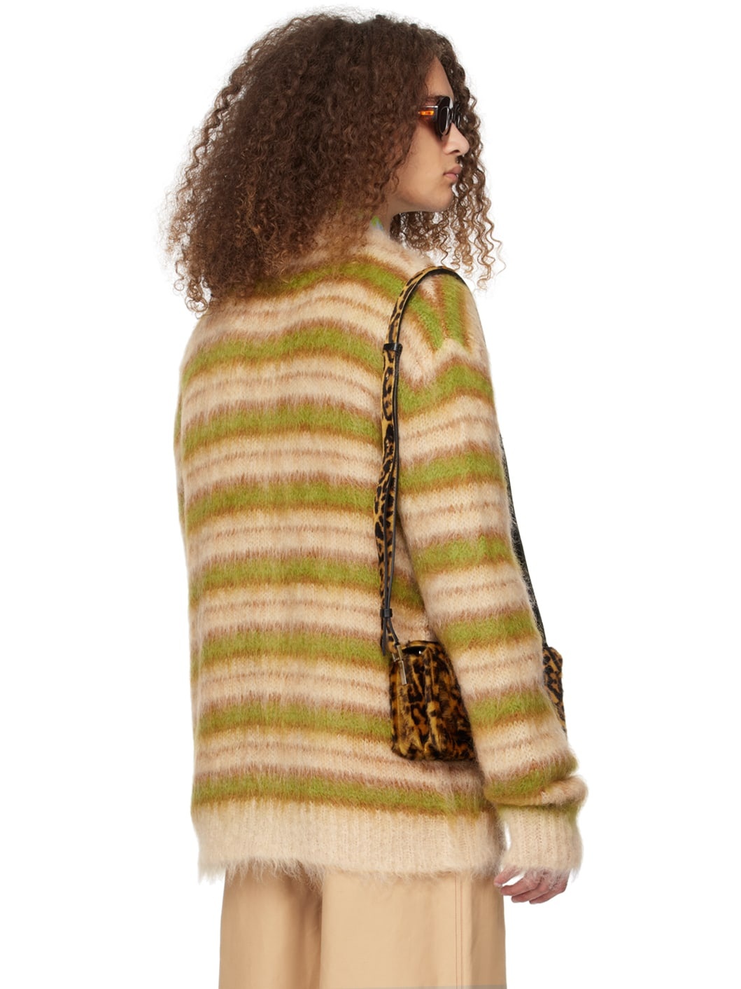 Beige Striped Cardigan - 3