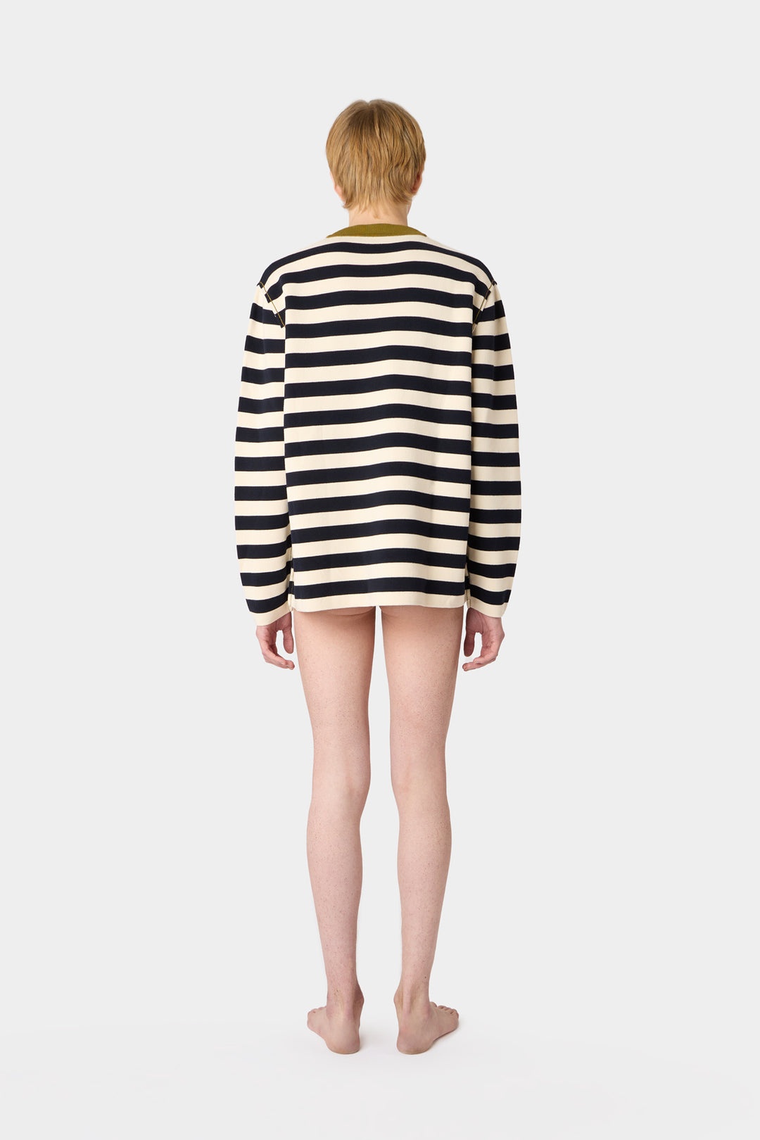 MAGLIAUNITA LONGSLEEVE T-SHIRT / cream & dark navy stripes - 7