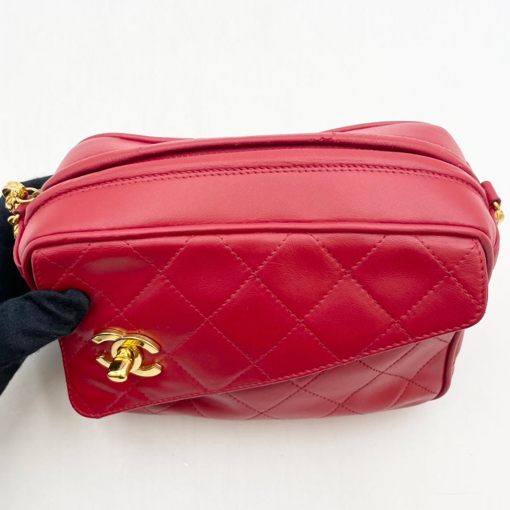 Chanel No.2 Red Bias Flap Mini Chain Crossbody Bag - 7