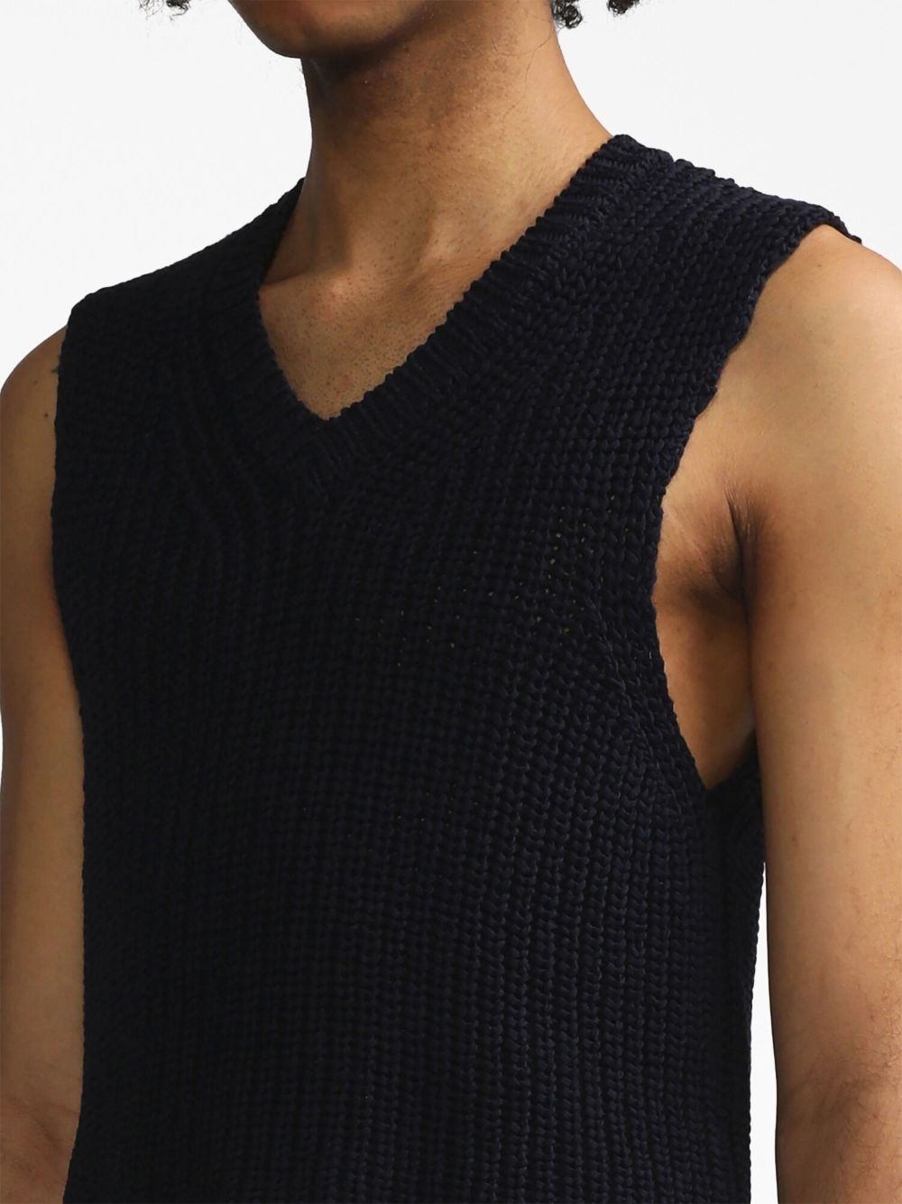 chunky ribbed-knit vest - 5