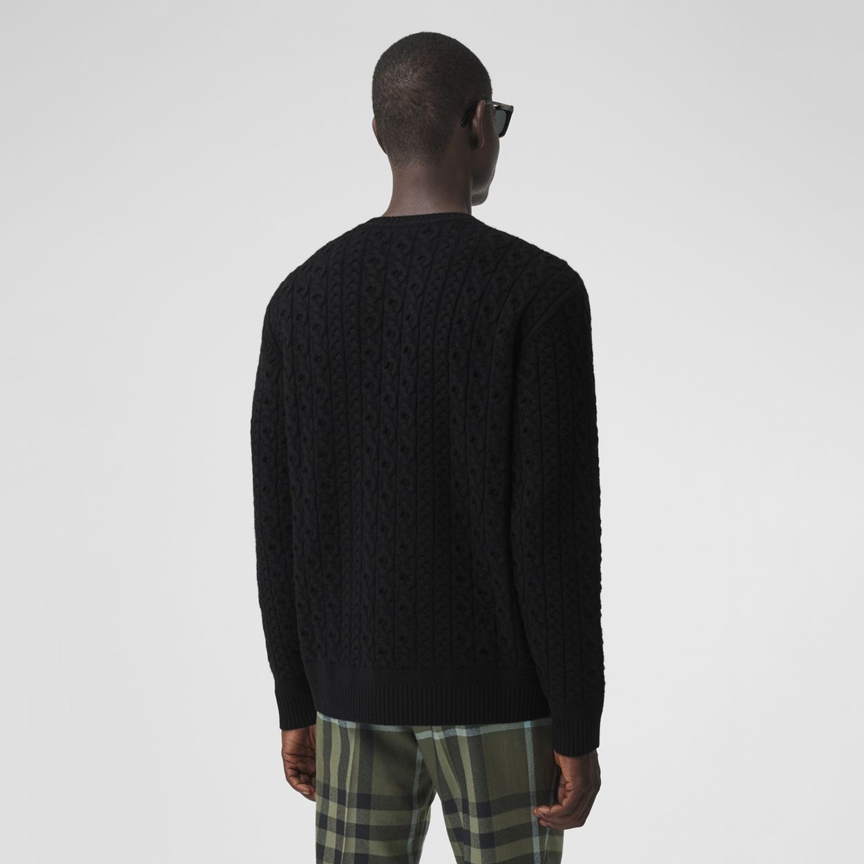 Cable Knit Wool Cashmere Sweater - 4