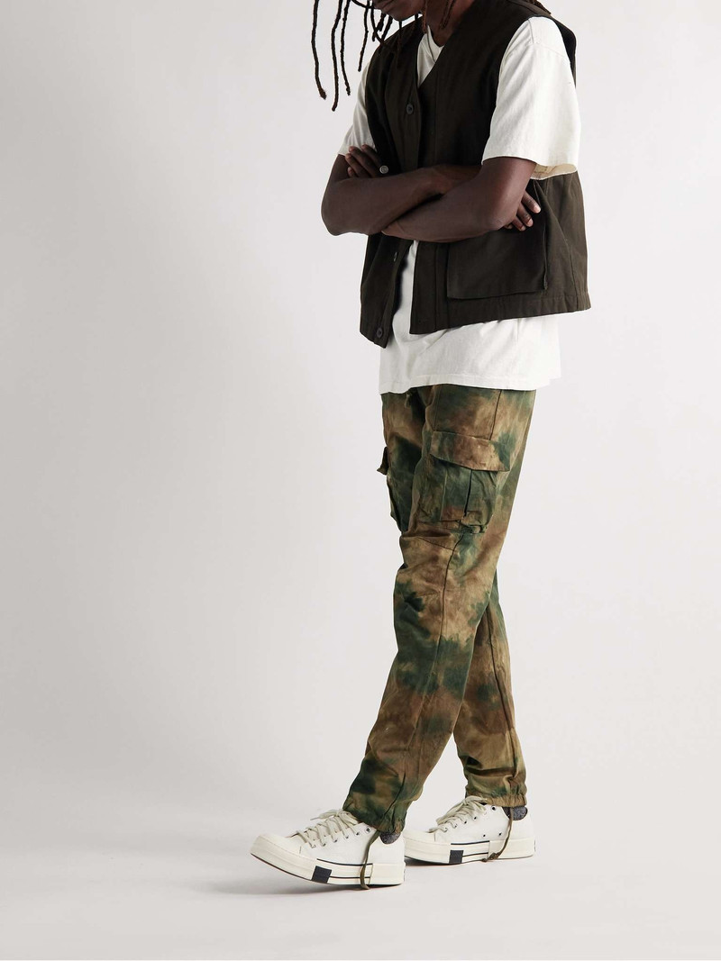 John Elliott Straight-Leg Tie-Dyed Tapered Cotton Drawstring Trousers outlook