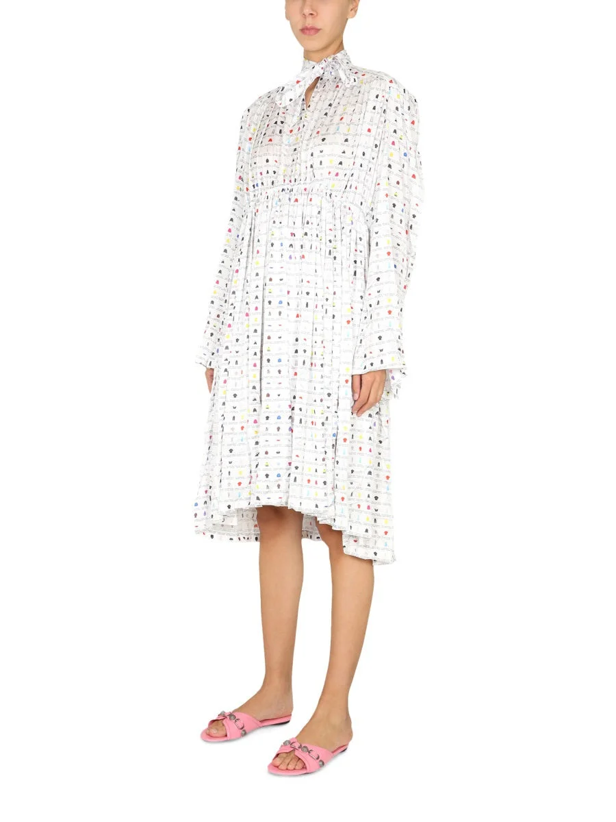 Balenciaga Women "Paper Crush Floral" Dress - 1