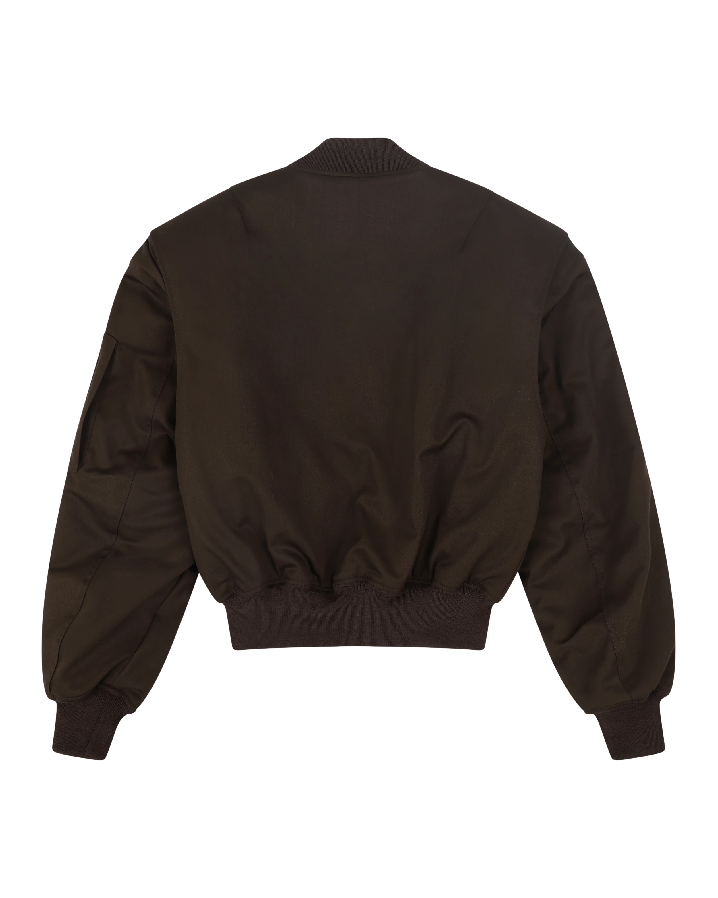 CROPPED BROAD BOMBER SUITING DARK BROWN - 2